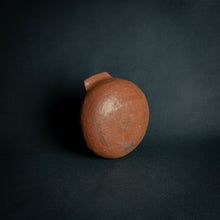 Load image into Gallery viewer, Vintage round terra cotta pot with handles on a dark background