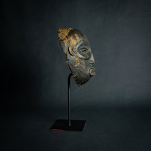 Load image into Gallery viewer, Chokwe Mask with Traditional Forehead Sign – Exploring Chokwe Artistry, a symbol of Chokwe culture and craftsmanship, featuring visible teeth and scarification.