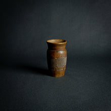 Load image into Gallery viewer, Kuba wooden cup with traditional patterns, symbolizing cultural status and craftsmanship.