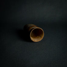Load image into Gallery viewer, Kuba wooden cup with traditional patterns, symbolizing cultural status and craftsmanship.