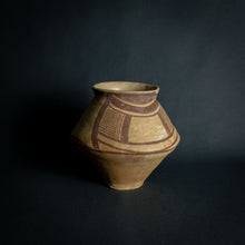 Load image into Gallery viewer, African clay vessel with hand-painted geometric patterns, embodying traditional tribal artistry.