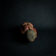 Load image into Gallery viewer, Yaka Africa Red Painted Half Body Figure – Cultural Art Sculpture with earrings and big nose.