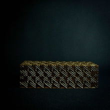 Load image into Gallery viewer, Wooden box adorned with intricate geometric details and engravings, including "1984," "Matumona Kanda," and "Zaire."