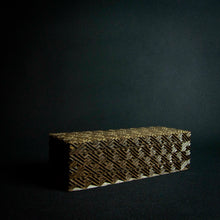 Load image into Gallery viewer, Wooden box adorned with intricate geometric details and engravings, including "1984," "Matumona Kanda," and "Zaire."