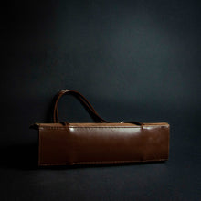 Load image into Gallery viewer, Brown handbag with large handles and silver-colored details