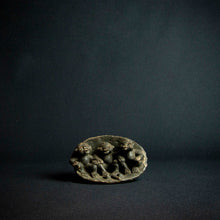 Load image into Gallery viewer, Terracotta sculpture of three figures from the Bamum tribe in Cameroon, featuring intricate details and unique characteristics.