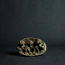 Load image into Gallery viewer, Terracotta sculpture of three figures from the Bamum tribe in Cameroon, featuring intricate details and unique characteristics.