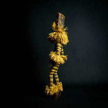 Load image into Gallery viewer, Ethnographic doll representing the Pende Munganji spirit dancers of Zaire, made of handcrafted wood and raffia material.
