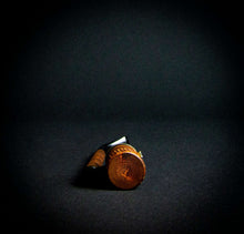 Load image into Gallery viewer, A wooden pipe with a German-style design and flower decoration on the stove, featuring a metal cover with a secure closure.