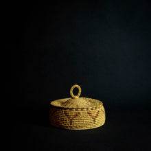 Load image into Gallery viewer, Handmade Raffia basket from Africa featuring stunning geometrical designs, made from natural fibers and eco-friendly materials.