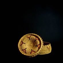 Load image into Gallery viewer, Handmade Raffia basket from Africa featuring stunning geometrical designs, made from natural fibers and eco-friendly materials.