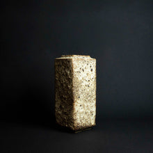 Load image into Gallery viewer, Beige and brown vase with grainy texture, perfect for home decor and displaying flowers.