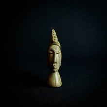 Load image into Gallery viewer, Stone sculpture of a male head with expressive features and a striking hairdo, likely from Zimbabwe.
