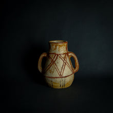 Load image into Gallery viewer, African clay pot with traditional painted geometric patterns, a testament to timeless craftsmanship.
