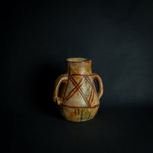 Load image into Gallery viewer, African clay pot with traditional painted geometric patterns, a testament to timeless craftsmanship.
