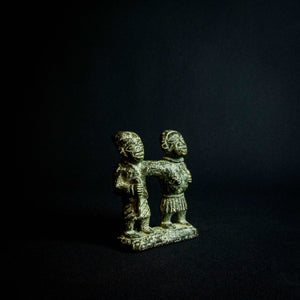 Bronze/brass couple from Benin, Africa - Unique piece of African art representing love and unity.